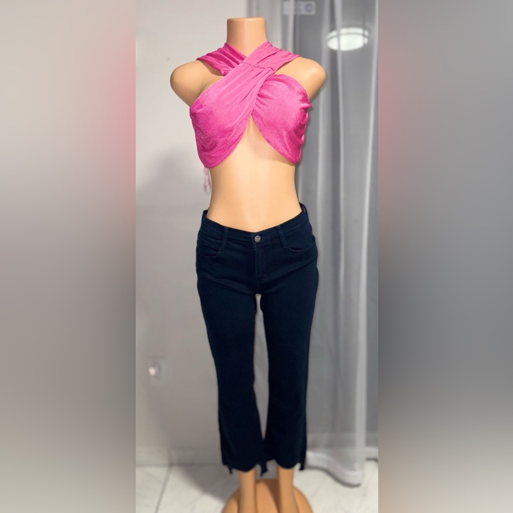 🌸HOST PICK🌸NEW DKNY Cropped Stairstep Jeans size 29 in navy - Picture 2 of 9